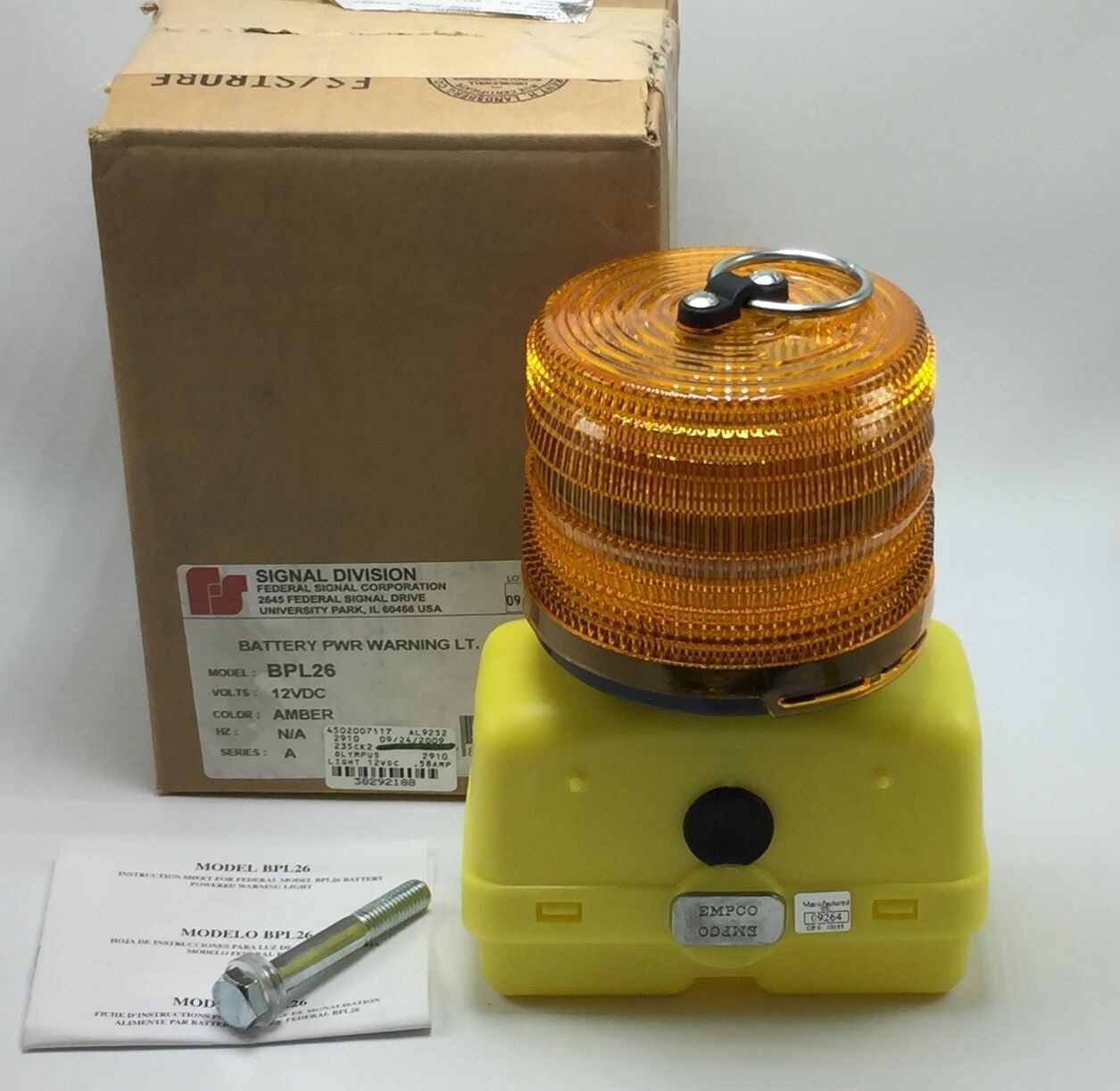 FEDERAL SIGNAL BPL26 WARNING LIGHT AMBER - $149.00