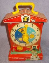 Vintage 1968 Fisher Price Toys Music Box Teaching Clock No 998 Working - $12.95