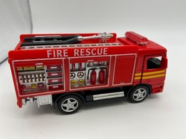 Kintoy Fire Engine Die Cast 5&quot; Pull Back Rescue Truck Works great super FAST! - £8.22 GBP