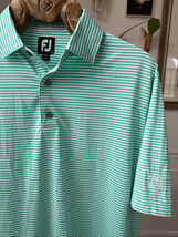 FootJoy Green Stripe Polo Golf Shirt Meadowbrook Country Club L - $36.00