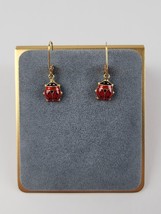 14k Yellow Gold Enamel Ladybug Earrings Lever-back Made Italy Perfect 2.55g - £193.49 GBP