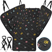 Dog Seat Cover 54&quot; W x 56&quot; L Colored Paw Prints Scratch Prevention Dog C... - £42.42 GBP