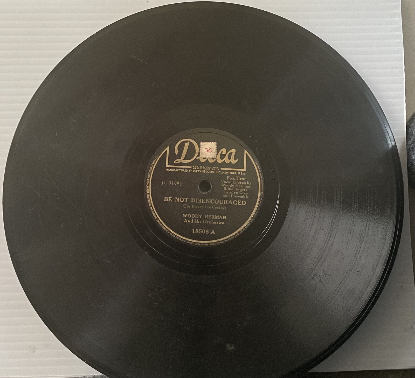 WOODY HERMAN - Be Not Discouraged / I Dood It - DECCA 18506 - 78rpm Shellac - $6.99