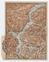 1899 Original Antique Map Of Lake Maggiore Lago Maggiore Verbano / Italy - £14.41 GBP