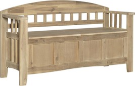 Linon Natural Washed Storage Frankie Bench, 18-Inch Seat Height - £159.44 GBP