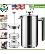 Rust-Free French Press with 4 Filter System - Ideal for Coffee and Tea L... - $97.90 CAD