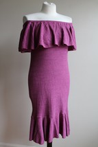 NWT LulaRoe S Cici Rose Pink Waffle Knit Ruffle Convertible Dress - £19.69 GBP