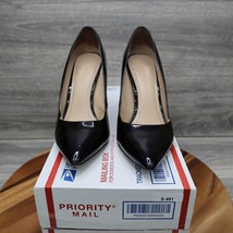 BCBG Generation Shoe Womens 9.5M Black Pointed Toe Stiletto Heels Shiny Glossy - £23.63 GBP