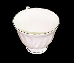 Syracuse China Wedding Ring Silhouette Footed Cup White Platinum Trim USA Teacup image 8