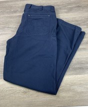 Duluth 40 X 36 Navy Blue Canvas Relaxed Fire Hose Mens 5 Pocket Pants - £20.28 GBP
