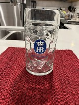 Large Authentic Hofbrauhaus Hofbrau HB Munchen Dimpled Beer Mug Glass - £15.82 GBP