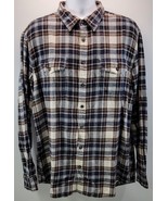 L) Men Sonoma Plaid Button Down Cotton Shirt XL - £7.53 GBP