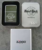 Hard Rock Cafe SACRAMENTO, California Zippo Lighter 1999 Polished Chrome - $39.84 CAD