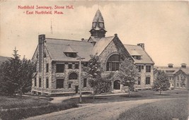 East Northfield Massachusetts Northfield Seminary~Stone Hall Postcard 1911 - £7.57 GBP