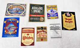 Lot of 8 Antique Whiskey Hefe Weizen Gin Labels Sierra Royal Knight Seve... - £11.10 GBP