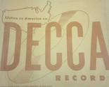 Vtg Decca Records Stampato Carta Borsa 78 RPM Borsa Shopping - $41.02