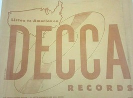 Vtg Decca Records Stampato Carta Borsa 78 RPM Borsa Shopping - £32.41 GBP