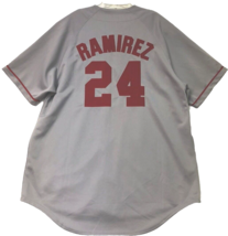 Manny Ramirez #24 Boston Red Sox MLB Vintage Gray Sewn Russell Athletic Jersey - £61.51 GBP