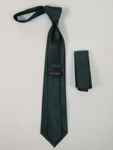 Men's Satin Silky Tie Hankie Set J.Valintin Private Collection R64 Teal Green image 5