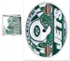 New York Jets Decal 11x17 Multi Use stained Glass Style - $38.49