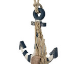 Kurt Adler Wooden Anchor Ornament 4.5 inch Off Blue Coastal Beach Hanging - $9.61
