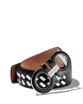 Ferragamo Men&#39;s Gancini Woven Leather Belt - 150th Anniversary Exclusive B4HP - £324.74 GBP