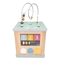 Bigjigs Wooden Activity Cube Shape Sorter Bead Maze Sensory Toy 1 Year+ - $12.86