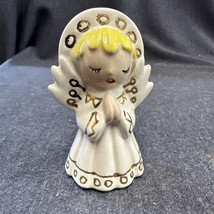 Vintage 3” Praying Angel Christmas Ornament Mid Century Modern MCM Gold Figurine - $3.96