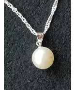 NATURAL FRESHWATER PEARL PENDANT KOREAN FOLK STYLE RETRO SILVER 925 CHAI... - $61.88 CAD