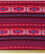 Cotton Pink Southwestern Stripes Aztec Tucson Fabric Print by the Yard D... - $18.12 CAD