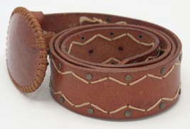 Leather Women&#39;s Express Belt w/ Buckle Boho Design - $24.74