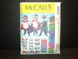 McCall&#39;s Costumes Pattern M6626 Kids Xsm-Large Cape, Belt, Mask - £8.12 GBP