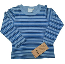 Stamp Shirt Girls Size 5 Blue Long Sleeve Striped Casual Ribbed Knit Cot... - £7.59 GBP
