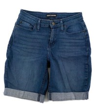DKNY Jeans Women&#39;s Denim Bermuda Shorts Size 4 Dark Wash/Blue Cuffed 5 P... - £10.29 GBP