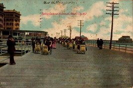 Atlantic City Nj Rare 1910 Postcard - Rolling Chairs On The Boardwalk Bk 67 - £4.65 GBP