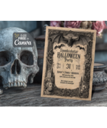 Editable Vintage Halloween Invitation, Halloween Party Invite, Gothic Ha... - $0.00 CAD