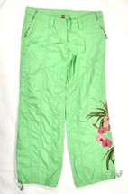 By Deep Los Angeles Green Cotton Embroidered Zip Pockets Pants Womens Large - £31.96 GBP