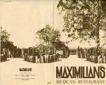 Maximilain&#39;s Mexican Restaurant Menu Phoenix &amp; Tucson Arizona  - £14.21 GBP