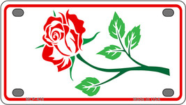 Rose Design White Novelty Mini Metal License Plate Tag - $14.95