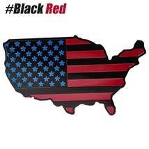 1Pcs USA Map National Flag  Emblem, Pattern Stickers Black  ,3D Aluminum car Doo - £36.58 GBP