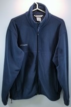 MI) Men Columbia Sportswear Company Fleece Navy Blue Size Large Full Zip Jacket - £15.79 GBP
