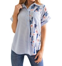 Jodifl best of both worlds button down top in Blue - size M - £32.78 GBP