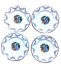 Set of 4 Colonial Couple 22 Karat Gold Bread &amp; Butter Plates - £3.13 GBP