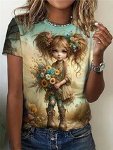 T Shirt Flower Child Hippie Boho All Over Print Women’s Short Sleeve Top... - $20.57 CAD