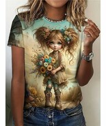 T Shirt Flower Child Hippie Boho All Over Print Women’s Short Sleeve Top... - $285.59 MXN