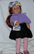 18 Inch Doll, American Girl 3 Piece Purple Outfit, Handmade Crochet,  - $15.00