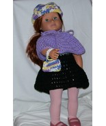 18 Inch Doll, American Girl 3 Piece Purple Outfit, Handmade Crochet,  - $15.00
