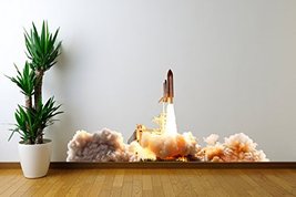 Space Shuttle Launch Wall Decal - 27&quot; tall x 58&quot; wide - £53.35 GBP