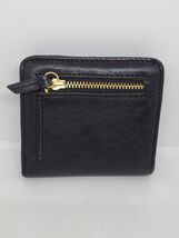 Fossil Logan Leather Bifold Wallet Black Coin Zip Travel Black  image 2