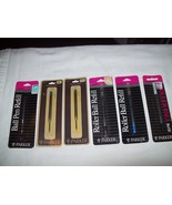 LOT of 3 Vintage Parker Ball Pen Refills + 3 Parker Roller Ball Refill N... - $19.79